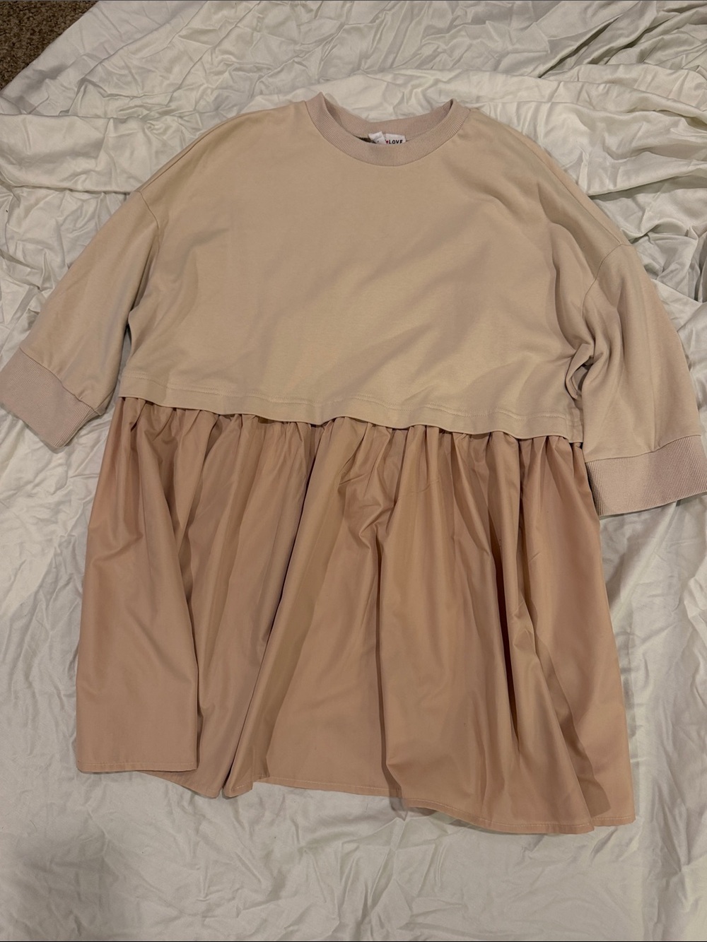 First Love Beige and Blush Layered Dress